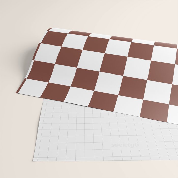 Checkered (Brown & White Pattern) Wrapping Paper Gallery Image 2