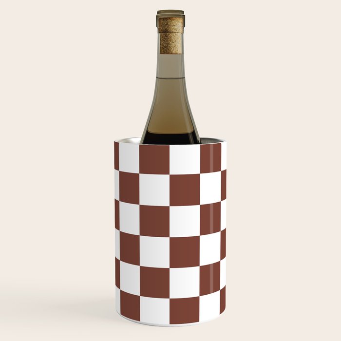 Checkered (Brown & White Pattern) Wine Chiller Gallery Image 1