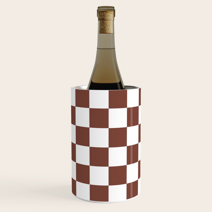 Checkered (Brown & White Pattern) Wine Chiller Gallery Image 2