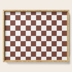 Checkered (Brown & White Pattern) Serving Tray Gallery Image 1