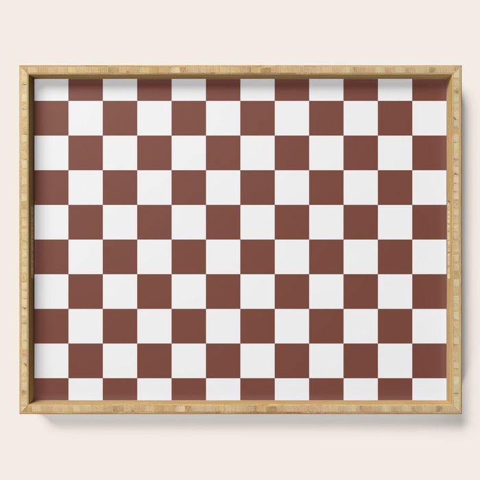 Checkered (Brown & White Pattern) Serving Tray Gallery Image 1