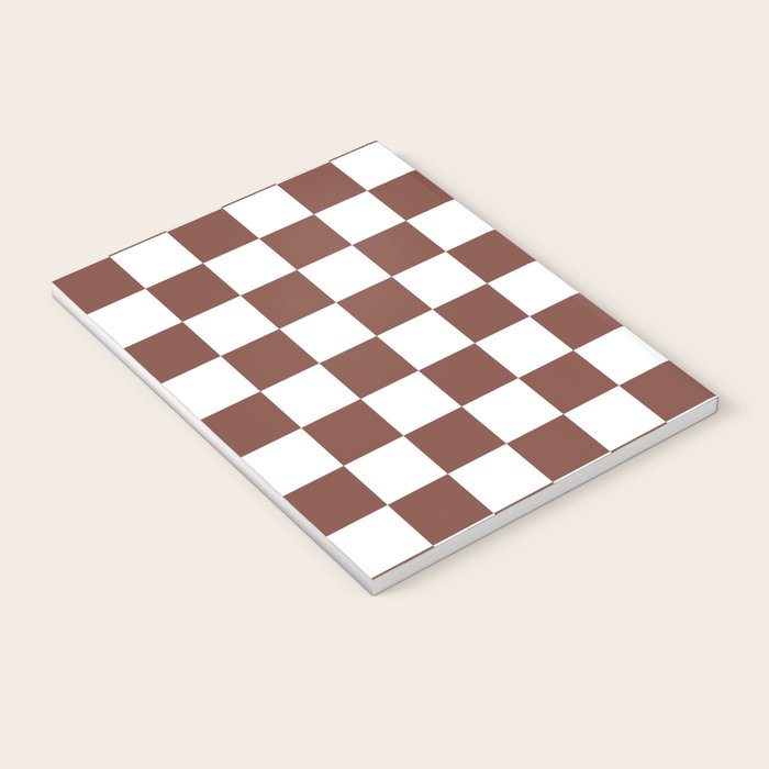 Checkered (Brown & White Pattern) Notebook Gallery Image 3