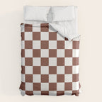 Checkered (Brown & White Pattern) Duvet Cover Gallery Image 6