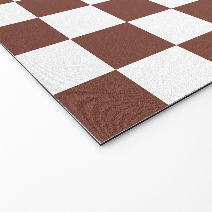 Checkered (Brown & White Pattern) Welcome Mat Gallery Image 2