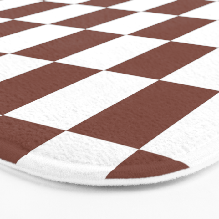 Checkered (Brown & White Pattern) Bath Mat Gallery Image 3