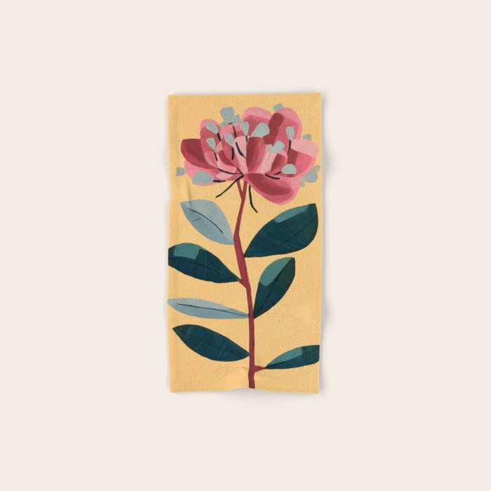 Rose Stem with Dusty Blue Leaves Bath Towel Gallery Image 1