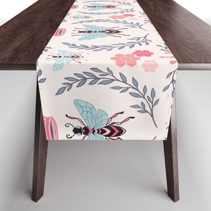 Queen Bee - Coral Pink Table Runner Gallery Image 1