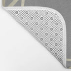 Gold and Gray Circles and Swirls Striped Abstract Pattern Bath Mat Gallery Image 2