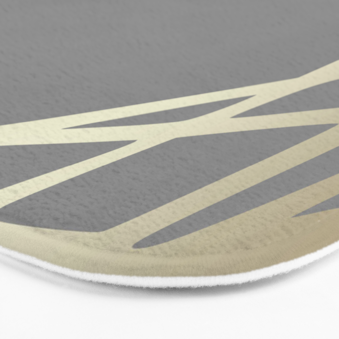 Gold and Gray Circles and Swirls Striped Abstract Pattern Bath Mat Gallery Image 3