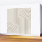 Minimal Line Curvature V Natural Neutral Mid Century Modern Arch Abstract Wall Mural Gallery Image 2