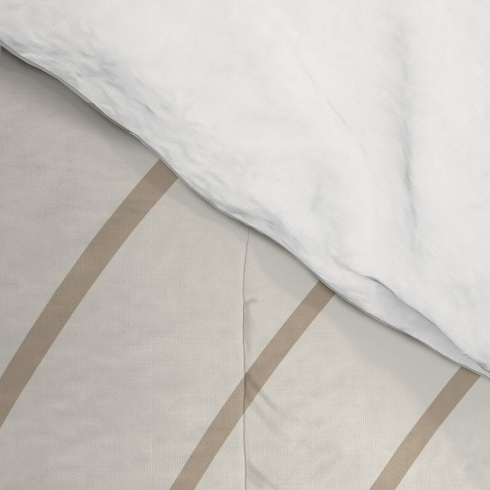 Minimal Line Curvature V Natural Neutral Mid Century Modern Arch Abstract Comforter Gallery Image 4