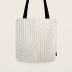 Minimal Line Curvature V Natural Neutral Mid Century Modern Arch Abstract Tote Bag Gallery Image 1