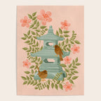 Serene Pagoda with Blossoms and Birds Poster Gallery Image 4
