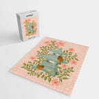 Serene Pagoda with Blossoms and Birds Jigsaw Puzzle Gallery Image 2