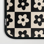 90s flowers checkers cream and black Laptop Sleeve Gallery Image 3