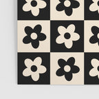 90s flowers checkers cream and black Poster Gallery Image 3