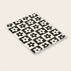90s flowers checkers cream and black Notebook Gallery Image 3