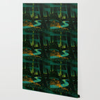 Magical Dark Fantasy Forest Woodblock Wallpaper Gallery Image 2