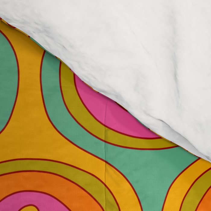 Groovy 60s Midcentury Modern Flower Pattern Comforter Gallery Image 4