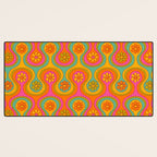 Groovy 60s Midcentury Modern Flower Pattern Desk Mat Gallery Image 3