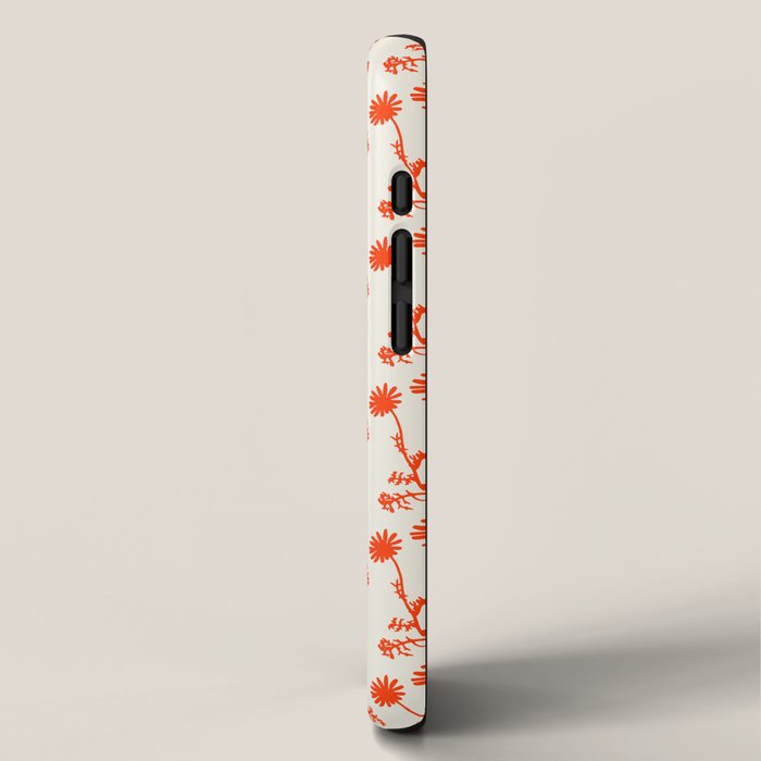 Wild Daisies Petite Botanical Floral Pattern in Orange iPhone Case Gallery Image 2