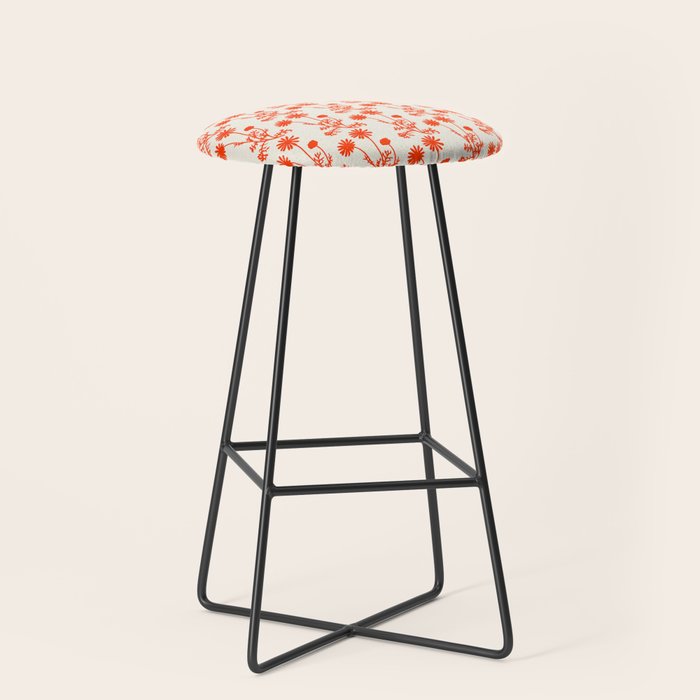 Wild Daisies Petite Botanical Floral Pattern in Orange Stool Gallery Image 1