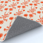 Wild Daisies Petite Botanical Floral Pattern in Orange Rug Gallery Image 4