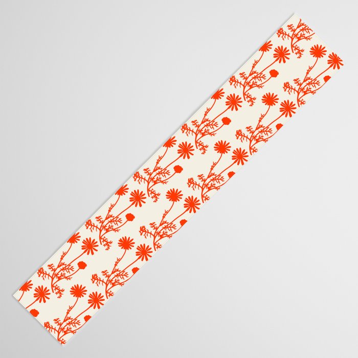 Wild Daisies Petite Botanical Floral Pattern in Orange Table Runner Gallery Image 3