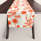 Wild Daisies Petite Botanical Floral Pattern in Orange Table Runner Gallery Image 1