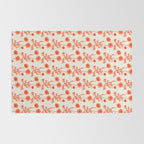 Wild Daisies Petite Botanical Floral Pattern in Orange Rug Gallery Image 2