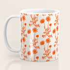 Wild Daisies Petite Botanical Floral Pattern in Orange Coffee Mug Gallery Image 3
