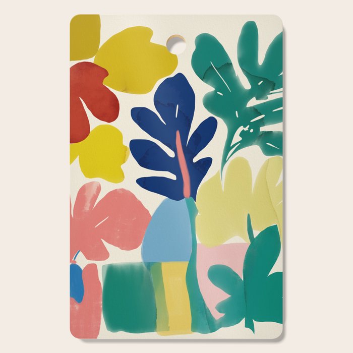 Vibrant bold playful plants Cutting Board Gallery Image 1