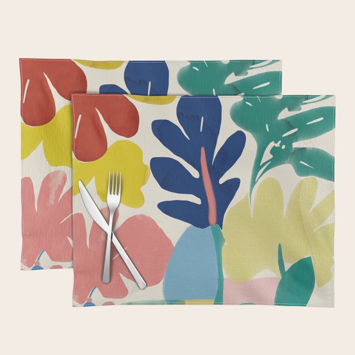 Vibrant bold playful plants Placemat Gallery Image 1