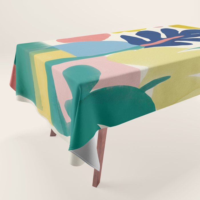 Vibrant bold playful plants Tablecloth Gallery Image 1
