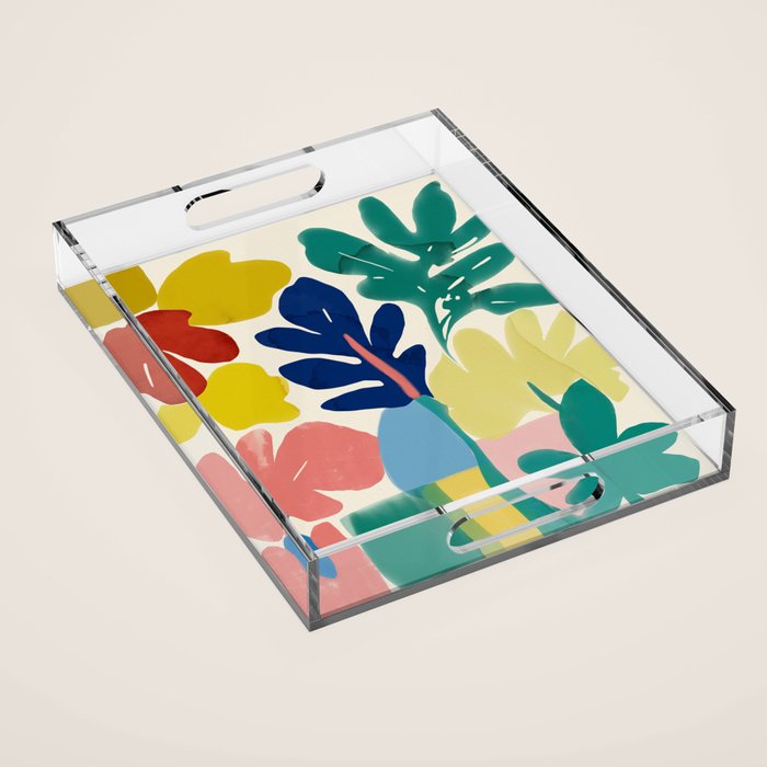 Vibrant bold playful plants Acrylic Tray Gallery Image 1