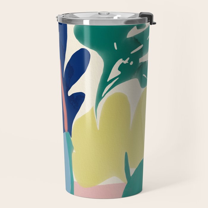 Vibrant bold playful plants Travel Mug Gallery Image 2