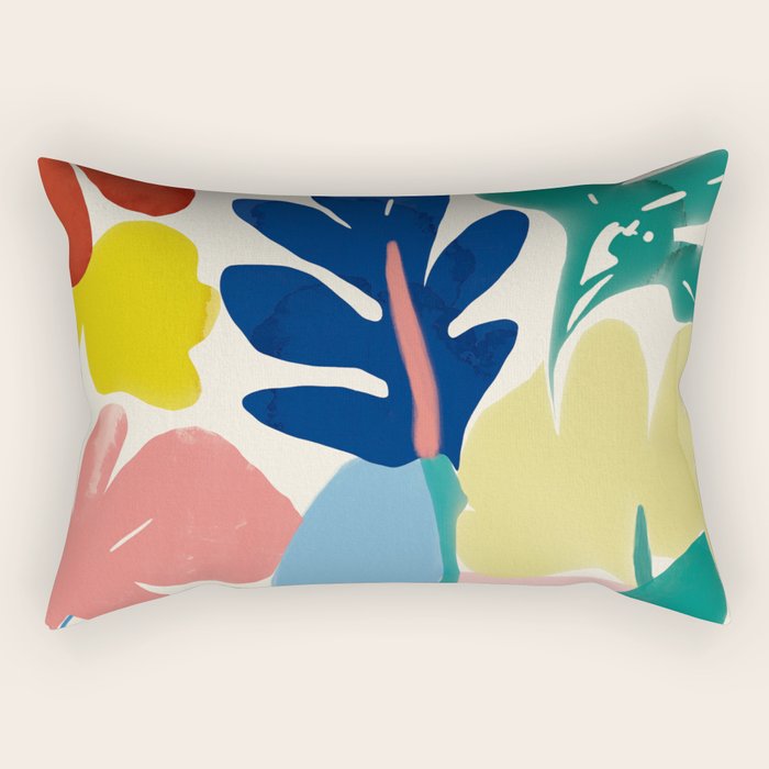 Vibrant bold playful plants Rectangular Pillow Gallery Image 1
