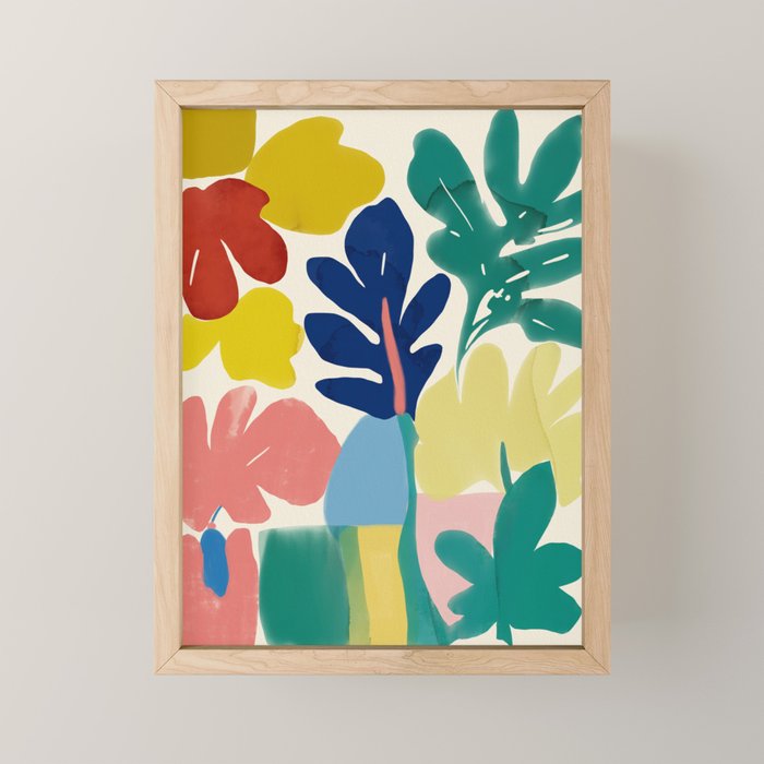 Vibrant bold playful plants Mini Art Print Gallery Image 1