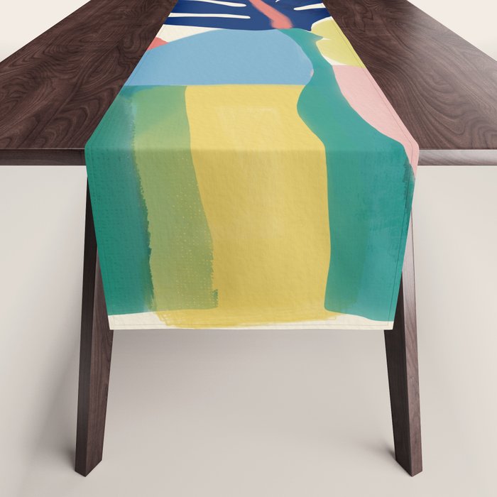 Vibrant bold playful plants Table Runner Gallery Image 1