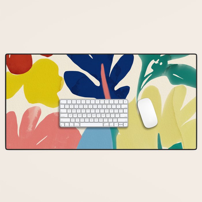 Vibrant bold playful plants Desk Mat Gallery Image 1