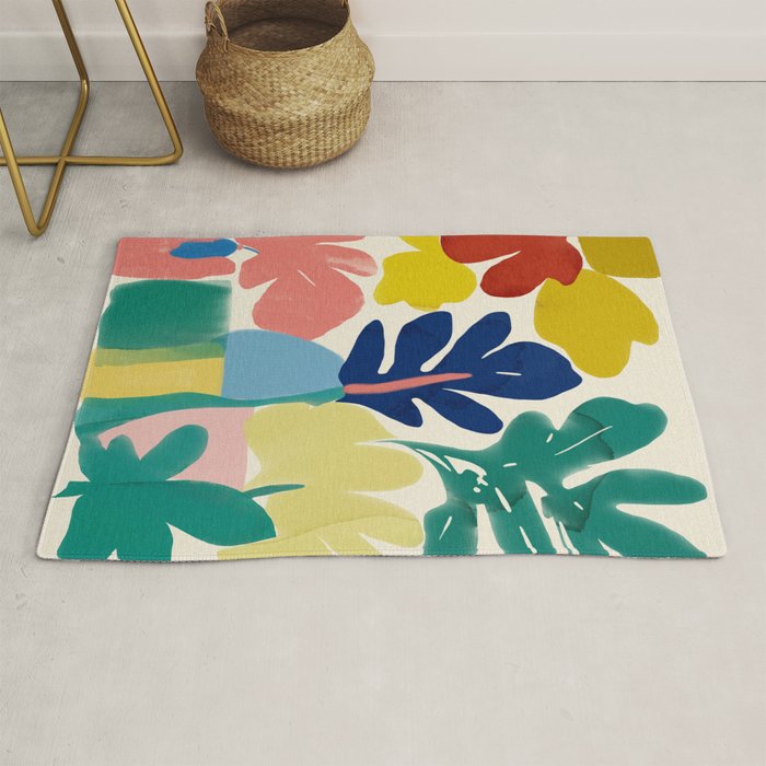 Vibrant bold playful plants Rug Gallery Image 1