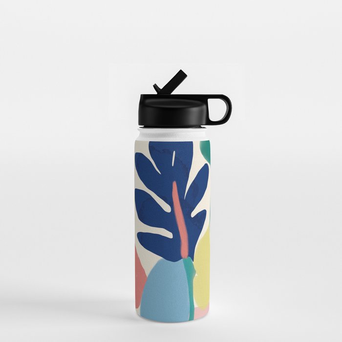 Vibrant bold playful plants Water Bottle Gallery Image 1