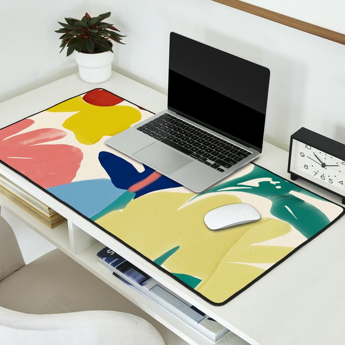 Vibrant bold playful plants Desk Mat Gallery Image 2