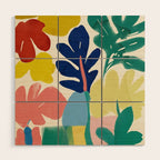 Vibrant bold playful plants Wood Wall Art Gallery Image 1