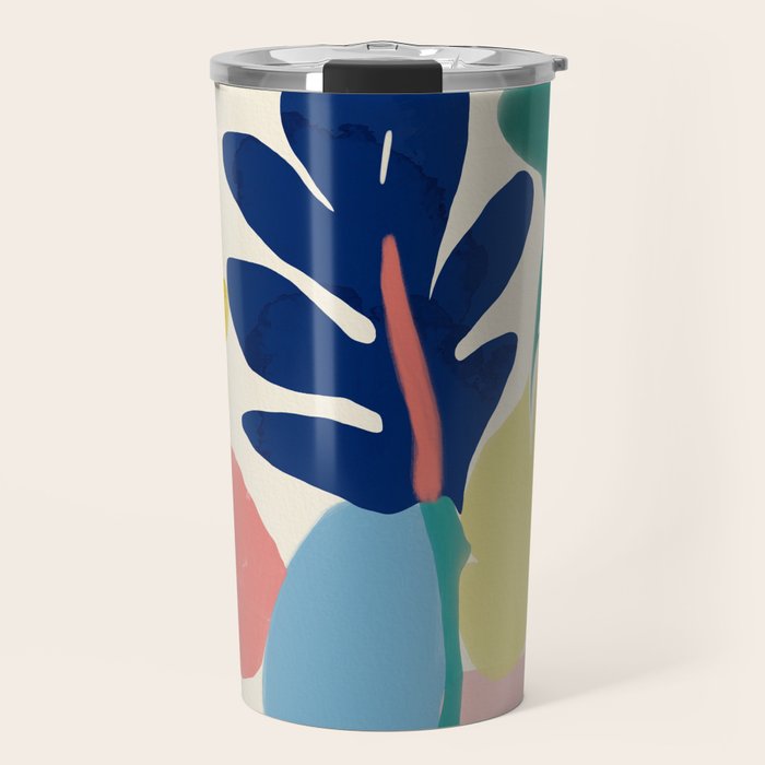 Vibrant bold playful plants Travel Mug Gallery Image 1
