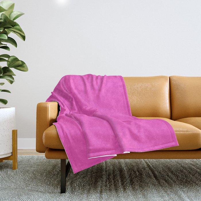 Solid magenta colour  Throw Blanket Gallery Image 1