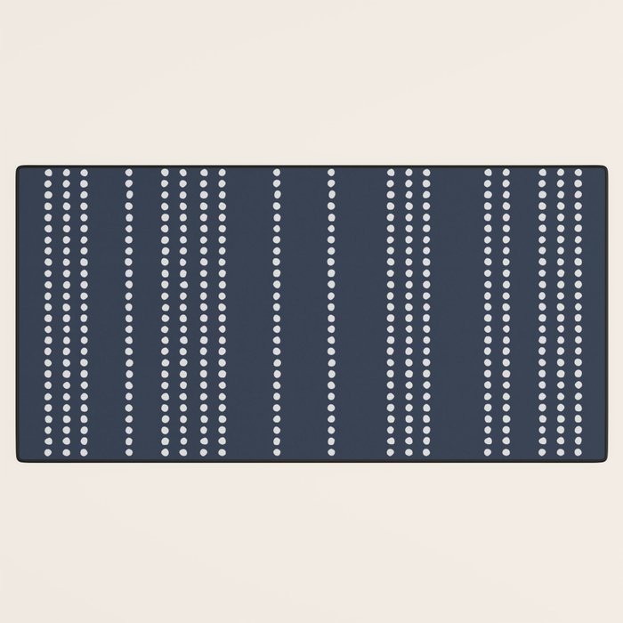 Ethnic Spotted Stripes in Blue Desk Mat Gallery Image 3