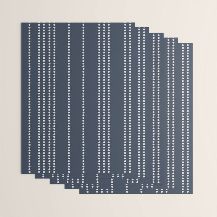 Ethnic Spotted Stripes in Blue Wrapping Paper Gallery Image 3