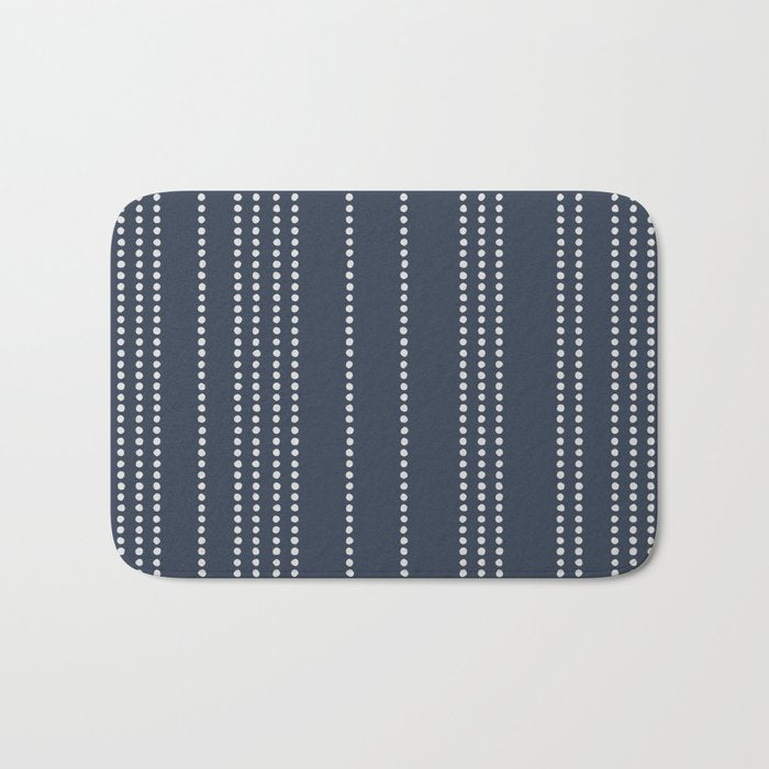 Ethnic Spotted Stripes in Blue Bath Mat Gallery Image 1