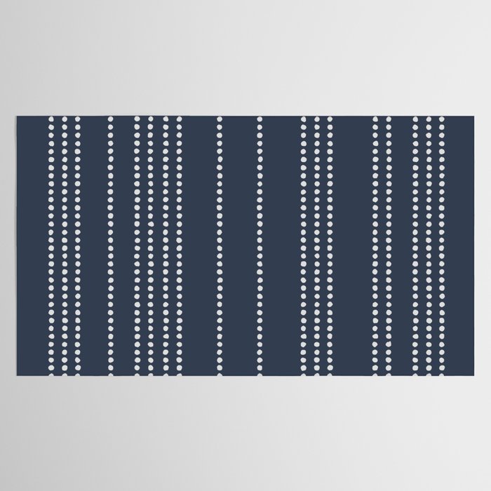 Ethnic Spotted Stripes in Blue Tablecloth Gallery Image 2